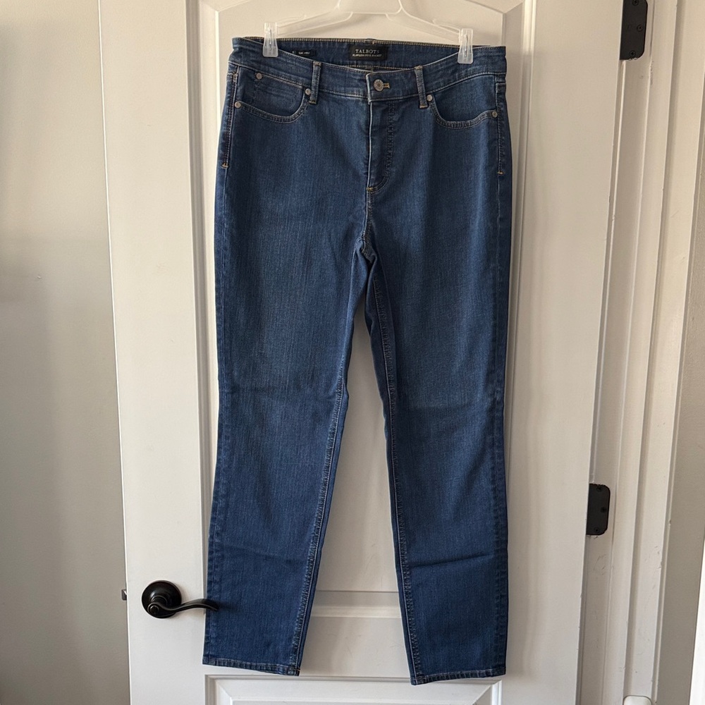 Talbots Mid-Rise Straight Leg Jeans - Blue Denim